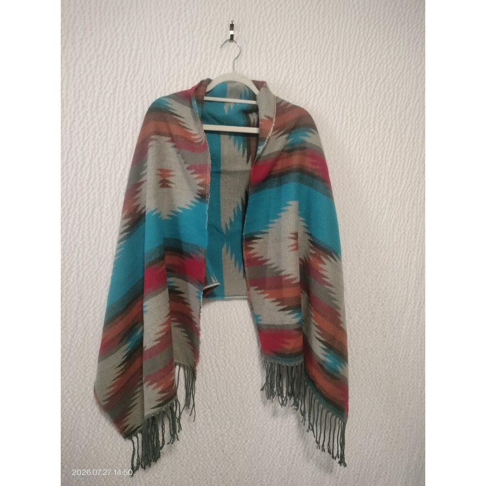 Pistil Women's  Scarf  One Size Tribal Multi Color Rectangle Tassel Western 464